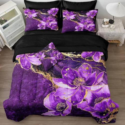 Miniatura 28 de Juego de edredón de sol y luna negro, juego de ropa de cama boho, ropa de cama de galaxia celestial y espacio estrellado, edredón mandala exótico