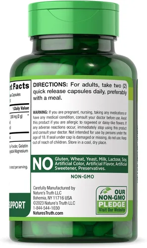 Miniatura 6 de Nature's Truth Suplemento de cardo mariano 200 cápsulas Extracto de semilla sin OMG y sin gluten Silimarina Marianum