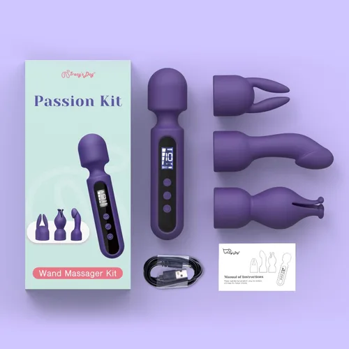 Miniatura 9 de Kits de vibrador de varita Tracy's Dog, juguetes sexuales para parejas con 3 accesorios para clítoris, punto G, glande, estimulador clitorial