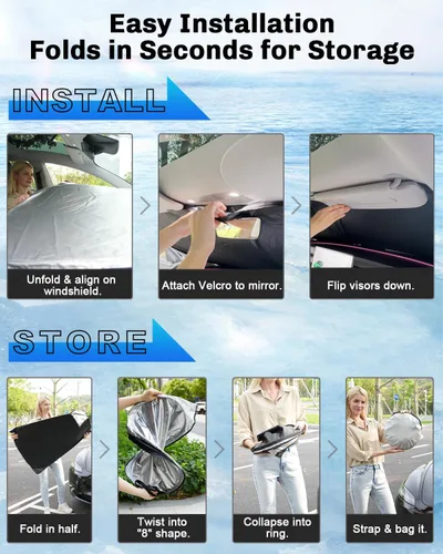 Miniatura 7 de SXCY Parasol para Parabrisas Chevy Trax 2024 2025 2026 para Chevy Trax LS/1RS/LT/2RS/ACTIV Accesorios 2024 2025 2026 Trax Parasol para Parabrisas