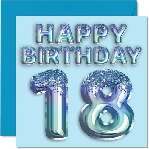 Miniatura 35 de Stuff4 Tarjeta de primer cumpleaños para niños, globo de fiesta con purpurina azul, tarjetas de feliz cumpleaños para niño de 1 año, nieto, hijo, 57