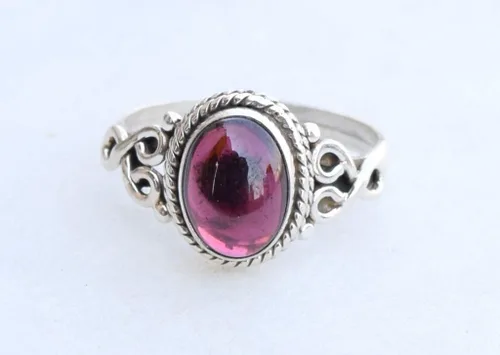 Miniatura 4 de Avicrafts Anillo de Piedra Granate Plata de Ley 925 Anillo Declarativo Para Mujeres Hecho a Mano Piedra Preciosa Joyería de Navidad Regalo Para Ella