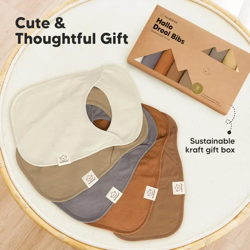 Miniatura 9 de Paquete de 8 baberos para bebés niños y niñas - Baberos tipo pullover para babear y dentición para bebés niñas y niños pequeños, recién nacidos