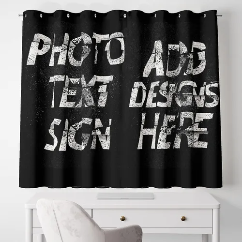 Cortinas opacas personalizadas con ojales, cortinas de ventana personalizadas, añade fotos, texto personalizado para sala de estar, habitación y