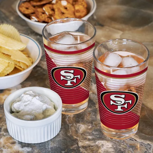 Miniatura 4 de Rico Industries NFL Football Main - Juego de 2 vasos clásicos de 16 onzas con logotipo impreso digitalmente, apto para lavavajillas NFL Football