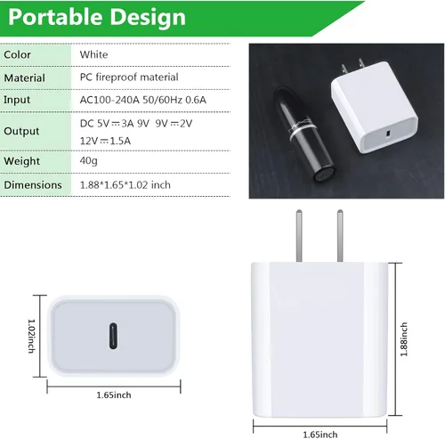 Miniatura 4 de Pixel 10 9a 8 Cargador rápido para Google Pixel 10a 10 Pro Fold 9a 9 Pro XL 8a 8 Pro 7a 7 6a 6 5a 5 4a 4XL 3a 3,20 W cargador de pared rápido USB C