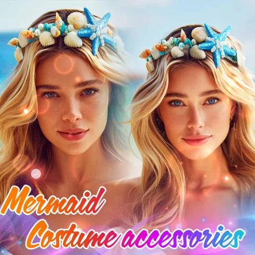 Miniatura 6 de Unicra Diadema de estrella de mar, accesorios para el cabello, diadema de concha de mar para mujer