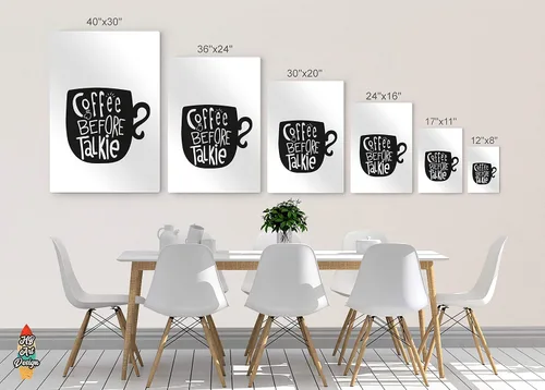 Miniatura 7 de HB Art Design Taza de café antes de talkie en blanco y negro con impresión de metal, arte de pared, decoración de cafetería, decoración de pared