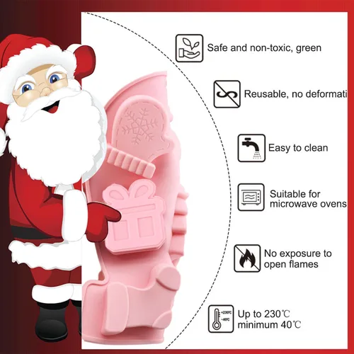 Miniatura 4 de Paquete de 3 moldes de silicona para chocolate de Navidad, molde de hornear de Navidad, copo de nieve, árbol de Navidad, muñeco de nieve, hombre