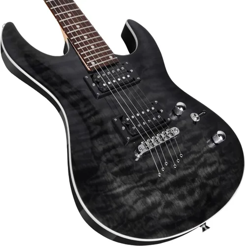 Miniatura 3 de Bullfighter - Kit de guitarra eléctrica de tamaño completo de 39 pulgadas, 6 cuerdas extra, púas, estuche, correa para hombro, cable (D170) (negro)