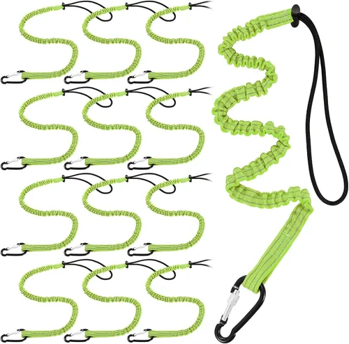 Miniatura 10 de Paquete de 12 unidades de cordón de herramientas con hebilla de metal única y extremo de bucle ajustable, longitud estándar, límite máximo