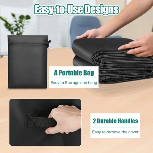 Miniatura 6 de GARPROVM Fundas rectangulares impermeables para muebles de patio al aire libre, juego de fundas rectangulares con material 600D mejorado, 4 hebillas
