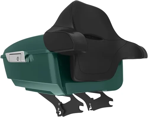 Miniatura 62 de King Tour Pack para Harley Alpine Green, cierre de paquete turístico, portaequipajes superior, soporte de montaje negro, placa de metal para Harley