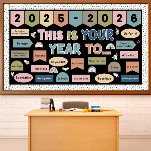 Miniatura 27 de Conjunto de Tablero de Anuncios Bombilla Keep Shining, Decoración Motivacional para el Aula, Regreso a la Escuela, Recortes de Papel Temáticos