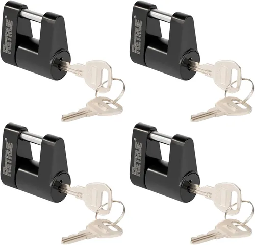 Miniatura 8 de RETRUE Candado de Acoplador de Lengüeta de Remolque, Candado de Enganche de Remolque, Diámetro 1/4 Pulgada, Extensión 3/4 Pulgada para Acoplador