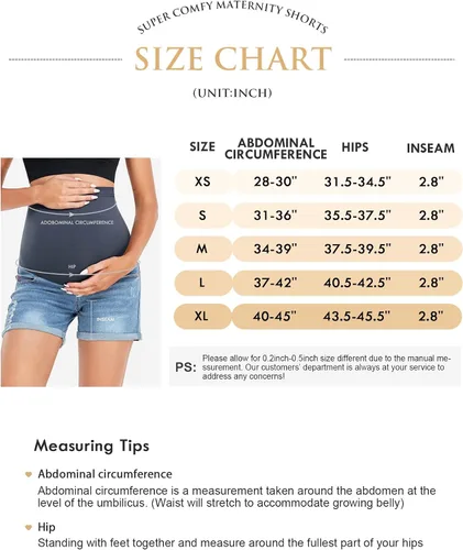 Miniatura 3 de HOFISH Pantalones cortos elásticos de maternidad para mujer, sobre el vientre, cómodos, pantalones cortos de mezclilla, pantalones cortos casuales