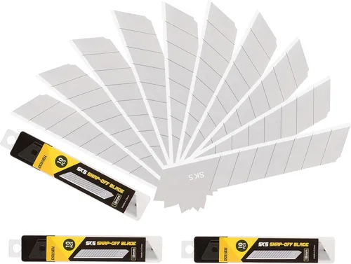 DOWELL Cuchillas a presión de 0.709 in SK5 Cuchillo utilitario cuchillas retráctiles cortador de caja (30 piezas)