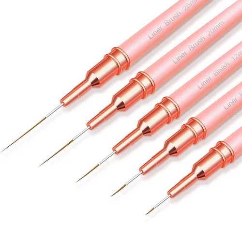 Miniatura 11 de Cepillo delineador para uñas, 6 pinceles finos para arte de uñas, cepillo profesional para detalles de uñas para esmalte de gel, tamaños
