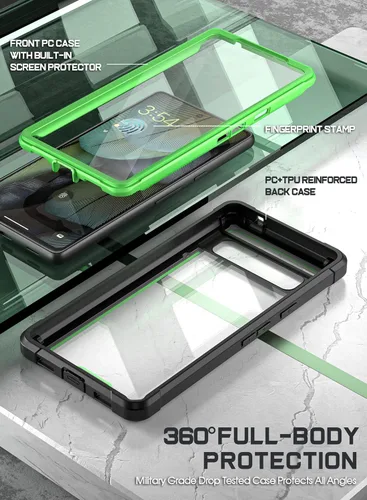 Miniatura 2 de Poetic Guardian - Funda compatible con Pixel 7A 5G, protector de pantalla integrado que funciona con identificación de huellas dactilares, híbrida