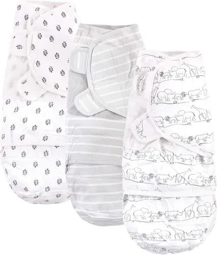 Miniatura 7 de Touched by Nature Envolturas unisex de algodón orgánico para bebé, paquete de 3 corazones, 0-3 meses