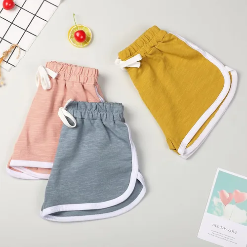 Miniatura 3 de JOCMIC Pantalones cortos deportivos para niñas, paquete de 3 pantalones cortos para correr, pantalones cortos de entrenamiento para niños