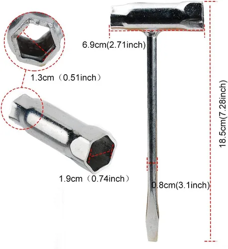 Miniatura 8 de HIFROM Llave de barra de 0.512 x 0.748 in 0.512 x 0.748 in Destornillador y llave de sierra de cadena, removedor de llave de motosierra, herramienta