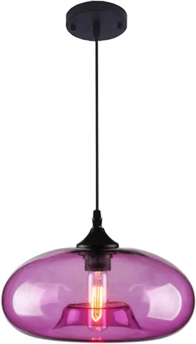 Miniatura 11 de Iluminación colgante de cristal industrial vintage de 11 pulgadas, 1 luz de granja, loft bar, lámpara colgante de techo, isla de cocina, comedor