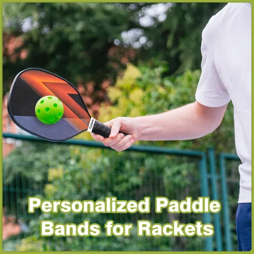 Miniatura 6 de Bandas de nombre personalizadas para paletas Paleta de silicona personalizada con tu texto Regalo único para los amantes del pickleball