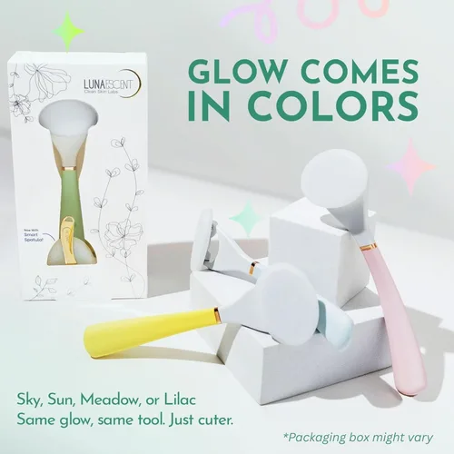 Miniatura 6 de Aplicador de suero para cara con espátula, herramienta reutilizable para el cuidado de la piel azul cielo para sueros, aceites, protector solar