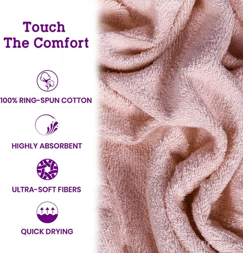 Miniatura 5 de Casa Lino Toallas de mano 100% algodón para baño, toallas de cocina suaves, altamente absorbentes y de secado rápido, juego de toallas de gimnasio