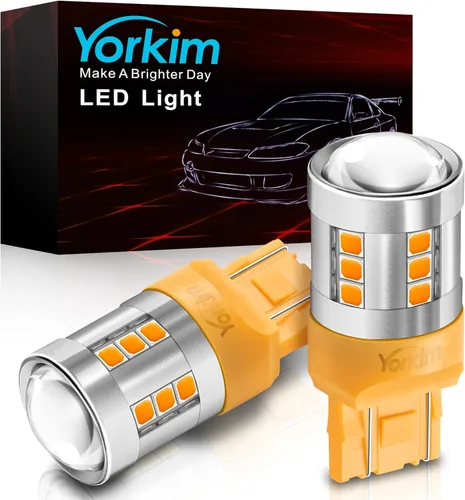 Miniatura 20 de Yorkim Foco led 3157 de color blanco, 6500K de alto brillo 3156 foco led con proyector 3057 3056 3457 4157 foco led de repuesto para luz de giro
