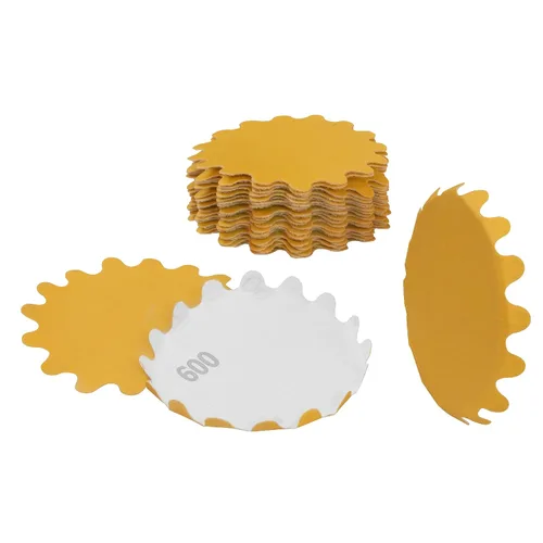 Miniatura 30 de Keystone Flex Edge Gold - Discos de lijado de gancho y bucle de 1 pulgada, papel de arena ondulado para lijadoras de cuencos y accesorios de lijado