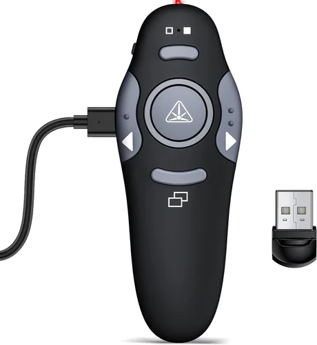 Miniatura 9 de Clicker Remoto de Presentación, Presentador Inalámbrico para Presentación de PowerPoint, RF 2.4GHz USB para Mac, Keynote, Computadora, Laptop