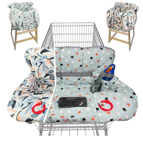 Miniatura 15 de Funda para carrito de compras para bebé, cubierta para carrito de compras para bebé niño y bebé niña, cubierta para silla alta para bebé y niño Gris