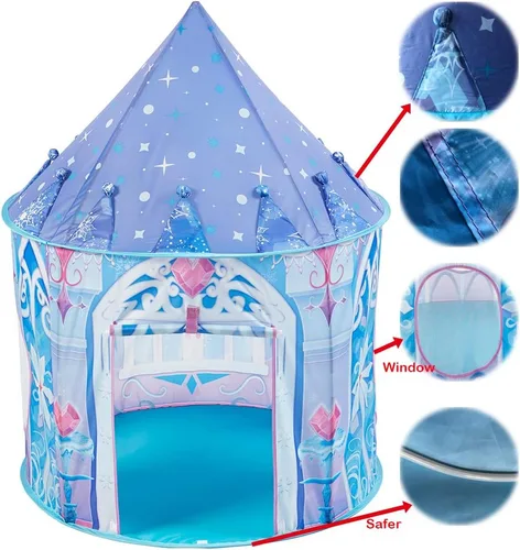 Miniatura 5 de Kidodo - tienda de campaña para niños, juguete para niños, tienda de campaña desplegable, casa de juegos para niños para interiores, Azul