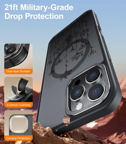 Miniatura 96 de Goodon para iPhone 15 Pro Max con protector de pantalla de privacidad, compatible con Magsafe, funda translúcida mate a prueba de golpes - Linda