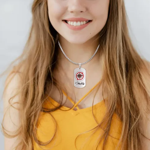 Miniatura 6 de AntaQuyaN Kpop Stray Kids Merch - Collar con colgante para niños joyería de acero inoxidable para regalos color blanco Acero inoxidable Acero