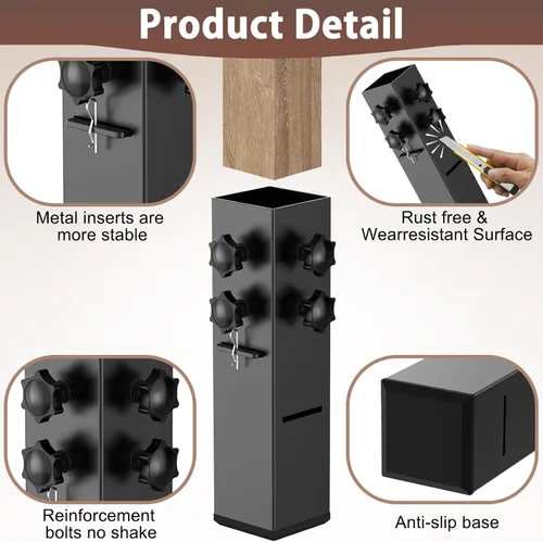 Miniatura 3 de Elevadores de cama de acero al carbono de grado superior 2025 de 2.3 pulgadas de diámetro, altura ajustable (3.2 o 5.1 pulgadas), elevadores de cama