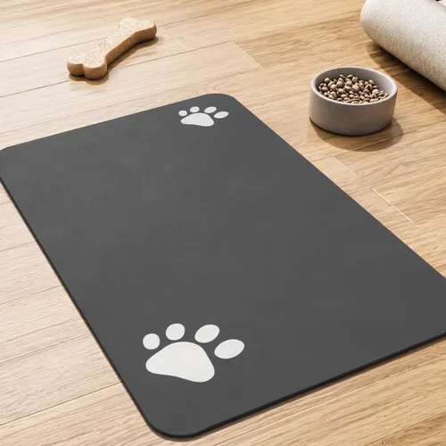 Miniatura 21 de Tapete para comedero de mascotas, absorbente, para tazón de alimentos y dispensador de agua del perro, no deja manchas, se seca rápido, de 23 x 34