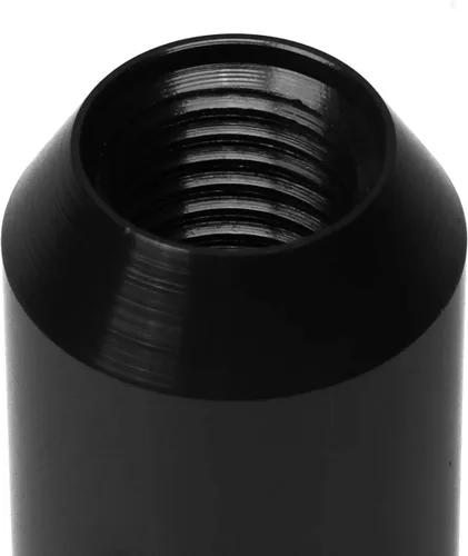 Miniatura 4 de J2 Engineering Juego de 20 piezas de tuercas de orejeta de aluminio 7075 de extremo abierto alto M12 x 1.5 con adaptador de dado, negro, se ajusta a