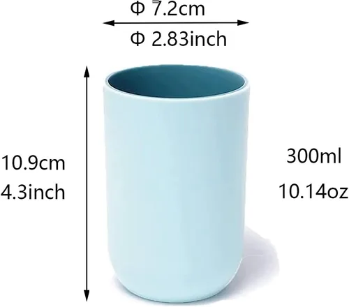 Miniatura 2 de Juego de 2 vasos irrompibles reutilizables para cepillos de dientes, vasos de plástico para cepillos de dientes, 10.1 fl oz/10.5 onzas, aptos