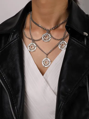 Miniatura 2 de Sacina Gargantilla gótica en capas, gargantilla gótica, gargantilla grunge, collares grunge, collares Y2K, Halloween, Navidad, Año Nuevo, regalo