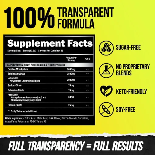 Miniatura 5 de Alpha Lion Superhuman - Polvo posentrenamiento, bebida de constructor muscular, monohidrato de creatina + más para el crecimiento muscular magro
