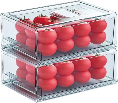 Miniatura 2 de YekouMax Contenedores de almacenamiento y organización de despensa, organizador de refrigerador, contenedores de almacenamiento apilables