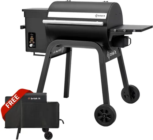 Miniatura 10 de Brisk It Zelos-450 - Parrilla eléctrica para ahumar pellets de madera, parrilla inteligente con WiFi, área de cocción de 450 pies cuadrados