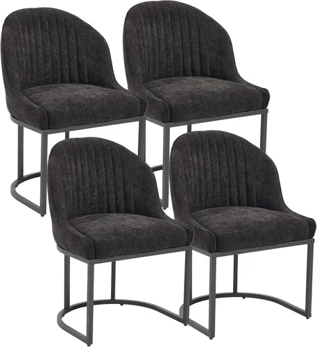 Miniatura 18 de Juego de 2 sillas de comedor de terciopelo, sillas de comedor tapizadas con patas de metal dorado, sillas auxiliares modernas para cocina, sillas