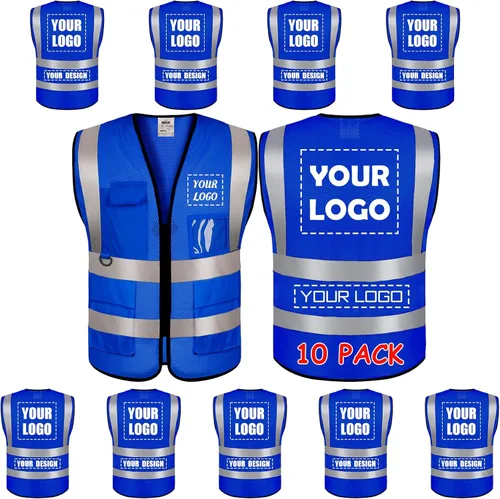 Miniatura 45 de BeautyWill Chaleco de Seguridad con Logo Personalizado Clase 2 Chaleco Reflectante de Alta Visibilidad Chaleco de Construcción Transpirable