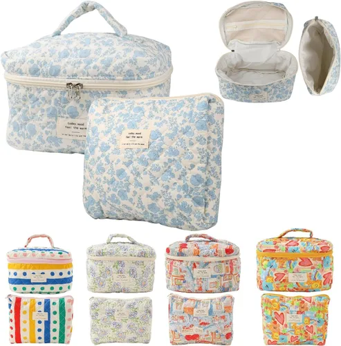 Miniatura 11 de Bolsa de Maquillaje Fcteap para Viaje, Esenciales de Viaje, Bolsa de Cosméticos Acolchada, Organizador de Artículos de Aseo, Inserción