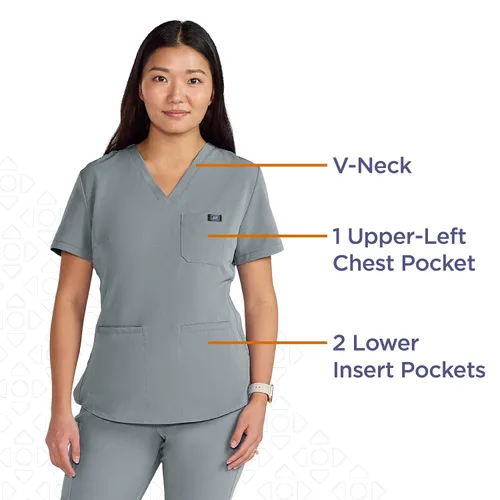 Miniatura 3 de ave. Lex - Camiseta médica para mujer, estilo túnica, tela elástica en 4 direcciones, cómoda, de fácil cuidado, resistente a las arrugas
