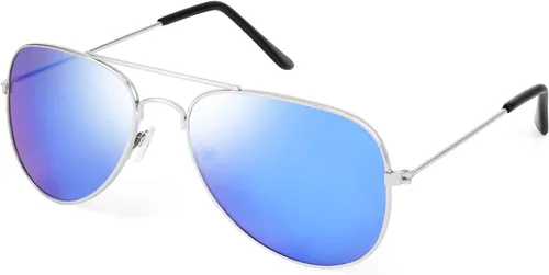 FEISEDY Lentes de sol clásicos para niños y niñas, lentes de sol piloto reflectantes con marco de metal, para bebés de 3 a 16 años, B2786